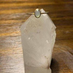 Bronze Coated Blue Chalcedony Ring